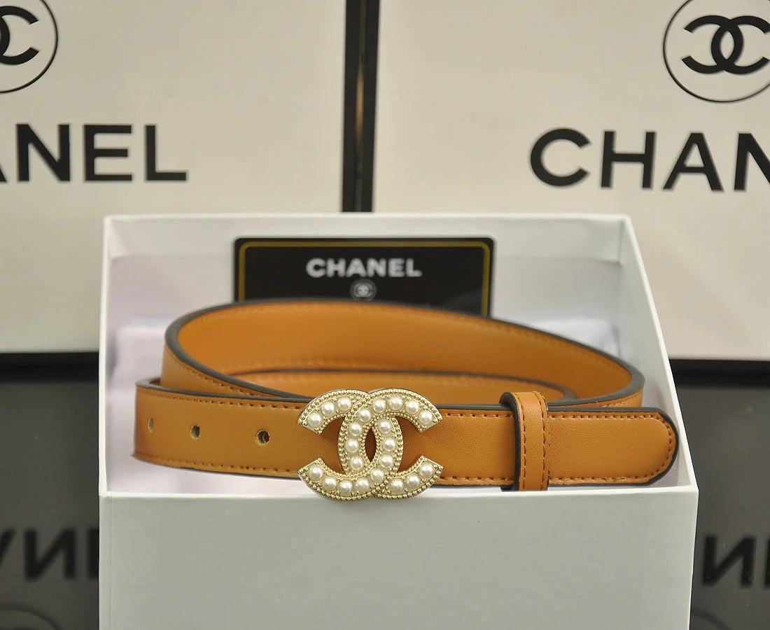 2025 4 Colors fashion double C pearl belt