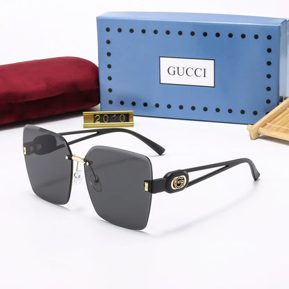 2025 Frameless cut-edge personalized retro square frame sunglasses
