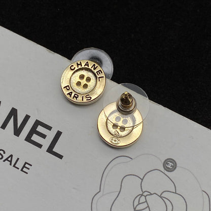 2025 Creative Logo Engraved Button Stud Earrings