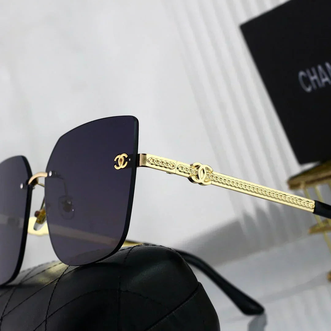 2025 Polygonal rimless cut-edge sunglasses