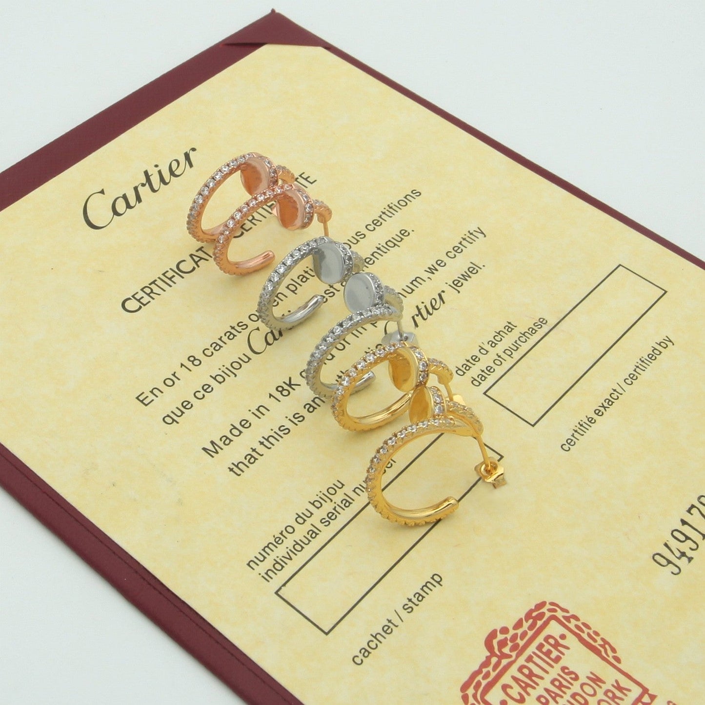 2025 Full Diamond Nail Earrings