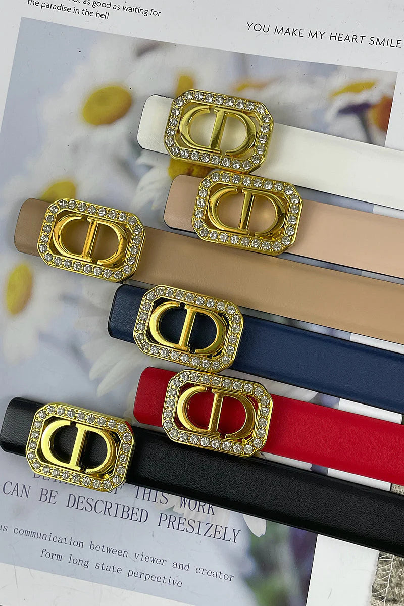 2025 6 Colors  CD rhinestone plain belt