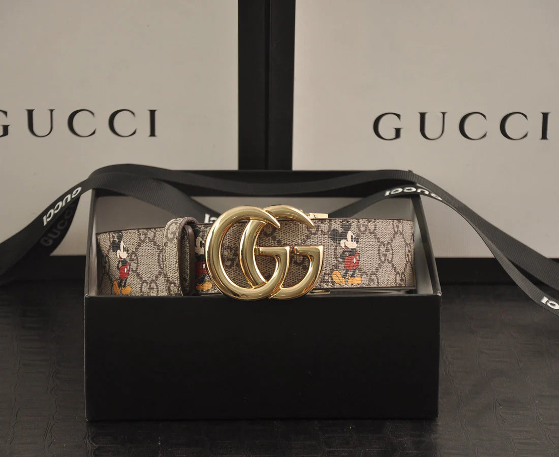2025 3-color  double G Mickey Mouse print belt