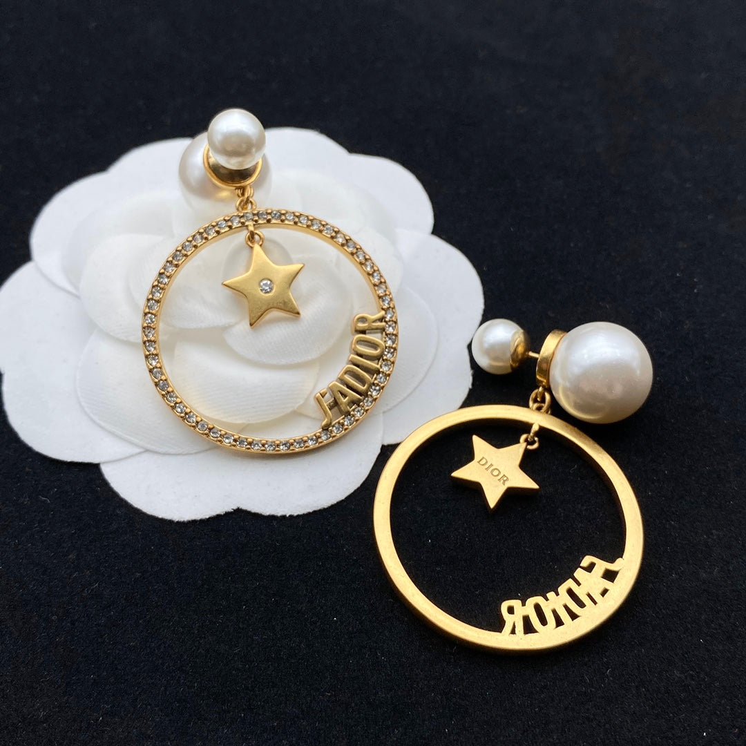 2025 Circle Star Stud Earrings