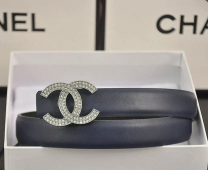 2025 6 color double C pearl rhinestone belt