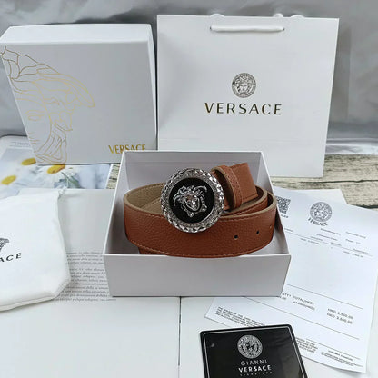 2025 4 Colors   lion head double-sided lychee pattern belt