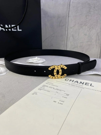 2025 Pebbled cowhide leather belt with diamond steel buckle 3cm