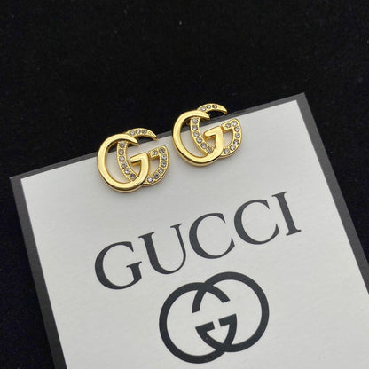 2025 Vintage Double G Diamond Stud Earrings