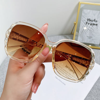 2026 new women's sunglasses trendy fashion large frame sunscreen sunglasses vacation retro sunglasses