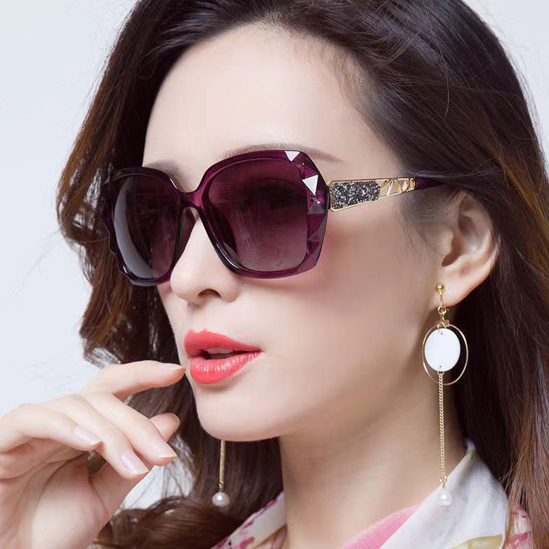 2026 new women's sunglasses trendy fashion large frame sunscreen sunglasses vacation retro sunglasses