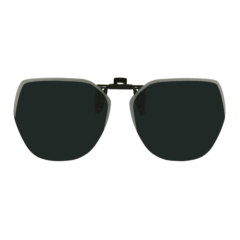 2025 new upturned sunglasses polarizing clips frameless polygonal men's and women's sunglasses clips wholesale 1020