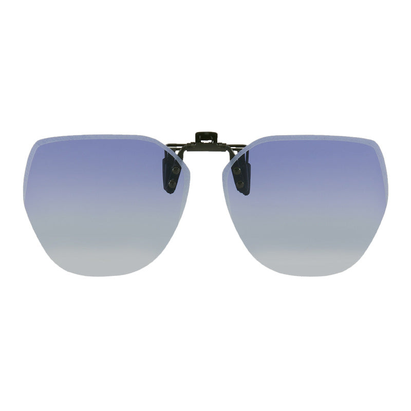 2025 new upturned sunglasses polarizing clips frameless polygonal men's and women's sunglasses clips wholesale 1020