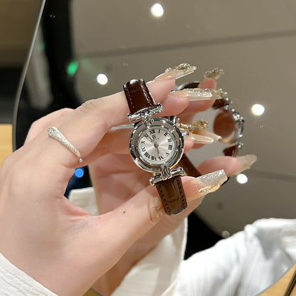 Niche retro women's watch simple casual belt exquisite waterproof student watch French medieval small dial watch women