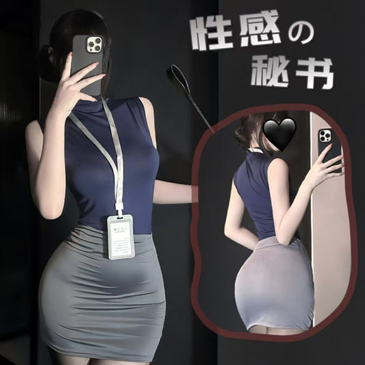 季末御姐OL秘书装高腰弹力显瘦职业装情趣内衣性感COS包臀裙