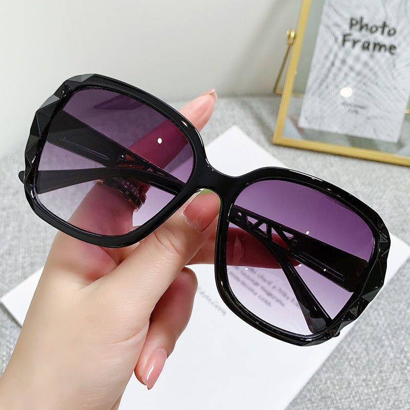 2026 new women's sunglasses trendy fashion large frame sunscreen sunglasses vacation retro sunglasses