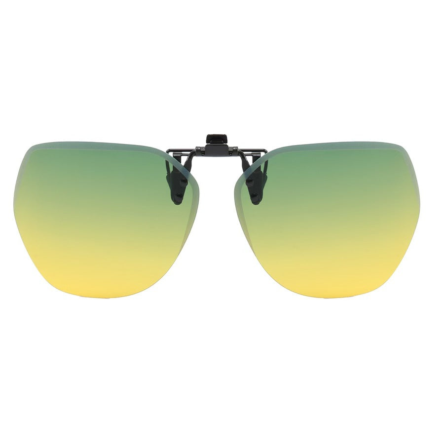 2025 new upturned sunglasses polarizing clips frameless polygonal men's and women's sunglasses clips wholesale 1020
