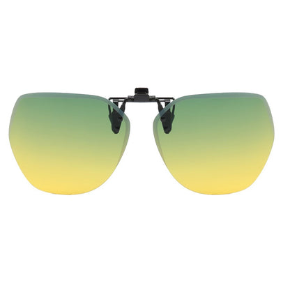 2025 new upturned sunglasses polarizing clips frameless polygonal men's and women's sunglasses clips wholesale 1020