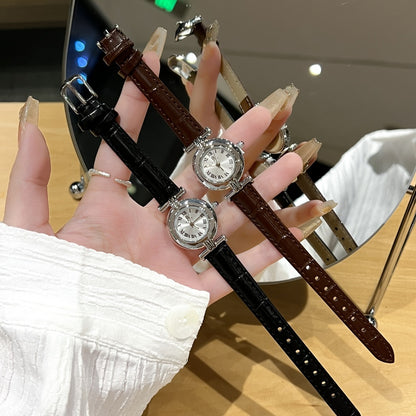 Niche retro women's watch simple casual belt exquisite waterproof student watch French medieval small dial watch women