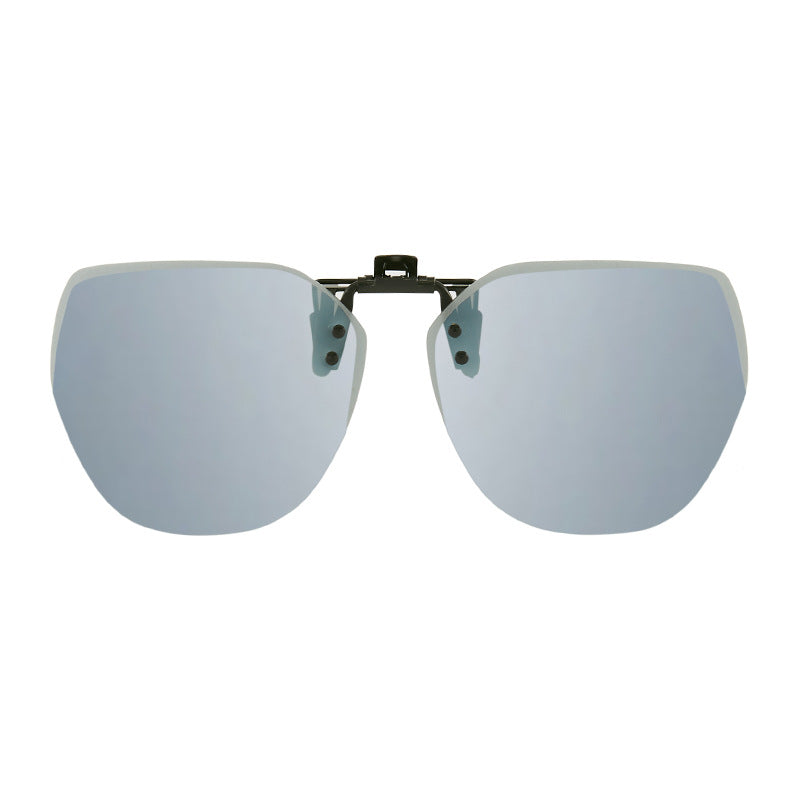 2025 new upturned sunglasses polarizing clips frameless polygonal men's and women's sunglasses clips wholesale 1020