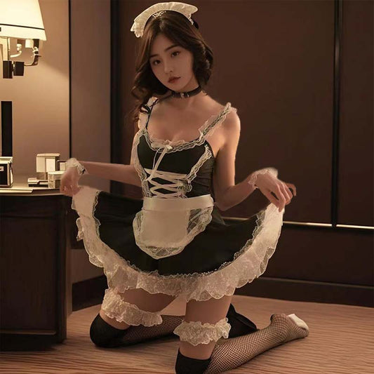 情趣內衣性感大尺碼女僕裝制服誘惑清純免脫激情套裝睡衣