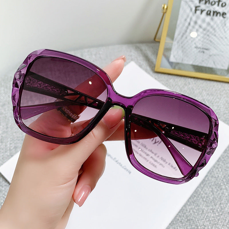 2026 new women's sunglasses trendy fashion large frame sunscreen sunglasses vacation retro sunglasses