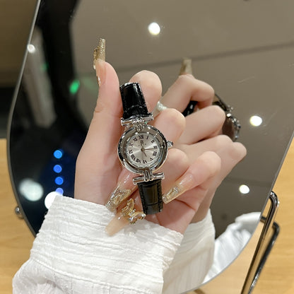 Niche retro women's watch simple casual belt exquisite waterproof student watch French medieval small dial watch women