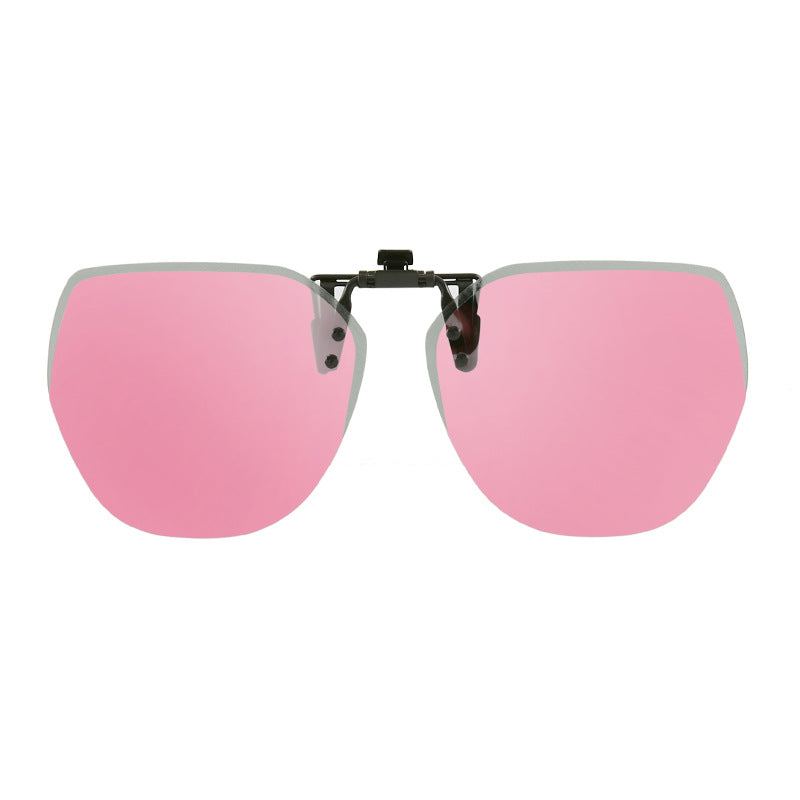 2025 new upturned sunglasses polarizing clips frameless polygonal men's and women's sunglasses clips wholesale 1020
