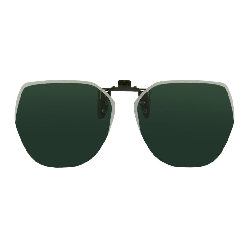 2025 new upturned sunglasses polarizing clips frameless polygonal men's and women's sunglasses clips wholesale 1020