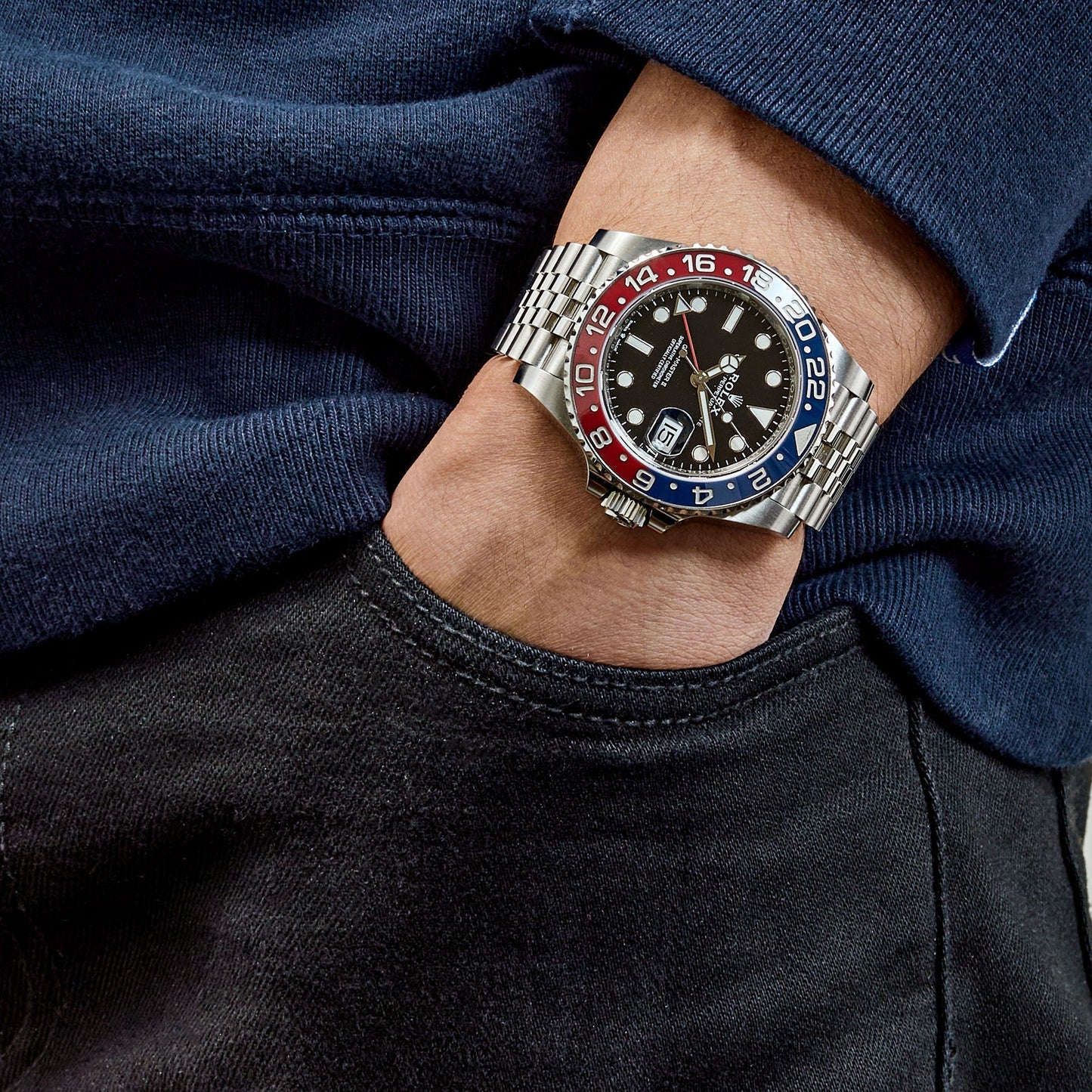 2025 Watch GMT-Master II 126710BLRO 'Pepsi' Stainless Steel Black Dial Jubilee (2019)