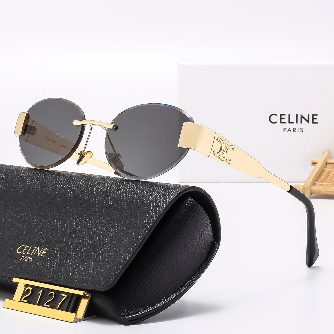 2025 Oval-frametone METAL SUNGLASSES