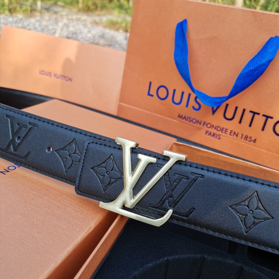 2025  Double Buckle Embossed Men's Belt