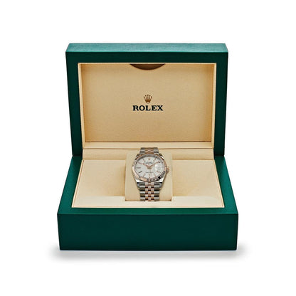 2025 Watch Datejust 126231 Rose Gold Stainless Steel Silver Fluted Motif Dial