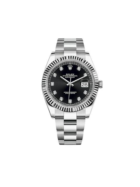 2025 Watch Datejust 126334 Stainless Steel Black Diamond Dial Oyster