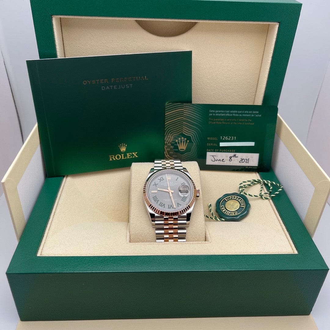 2025 Watch Datejust 126231 'Wimbledon' Stainless Steel Rose Gold Slate Dial