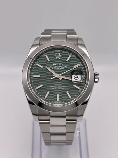 2025 Watch Datejust 126300 Stainless Steel Green Fluted-Motif Dial Oyster (2023)