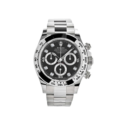 2025 Watch Daytona 116509 White Gold Black Diamond Dial
