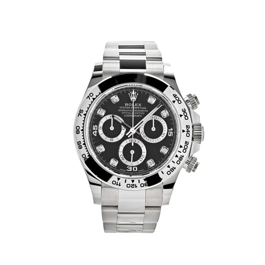 2025 Watch Daytona 116509 White Gold Black Diamond Dial