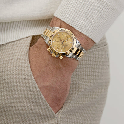 2025 Watch Daytona 116503 Two-Tone Yellow Gold Stainless Steel Champagne Dial