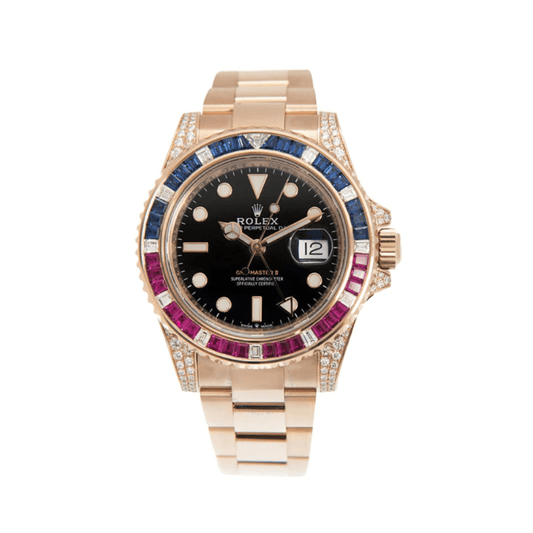 2025 Watch GMT-Master II 1267555SARU 'SARU' Rose Gold Black Dial Diamond Bezel