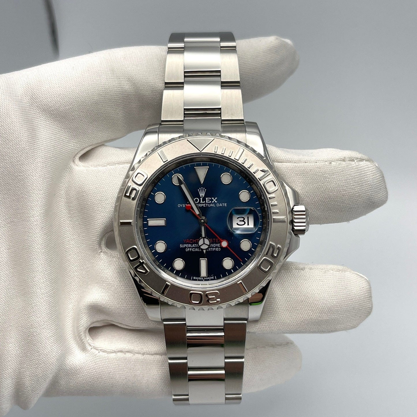 2025 Watch Yacht-Master 116622 Stainless Steel Platinum Blue Dial