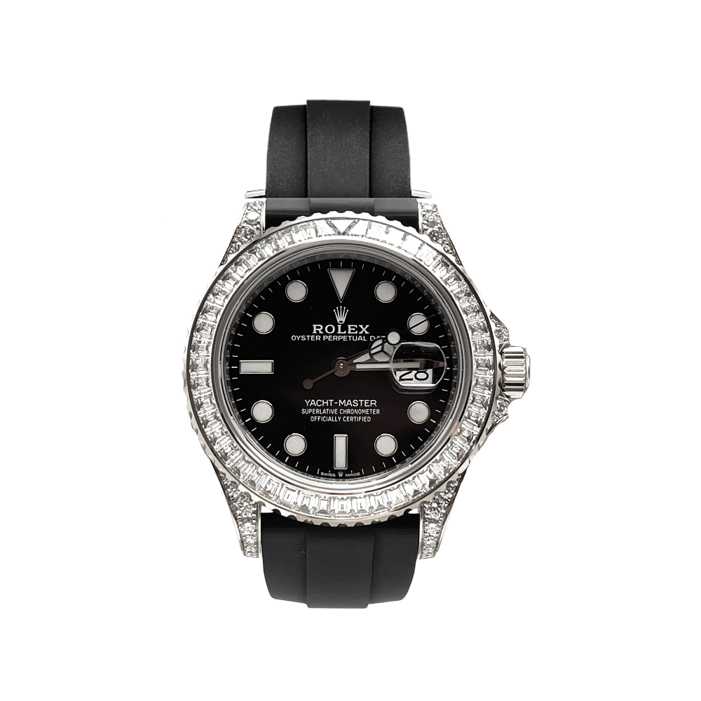 2025 Watch Yacht-Master 226679TBR White Gold Black Dial Diamond Bezel