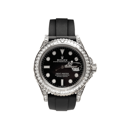 2025 Watch Yacht-Master 226679TBR White Gold Black Dial Diamond Bezel